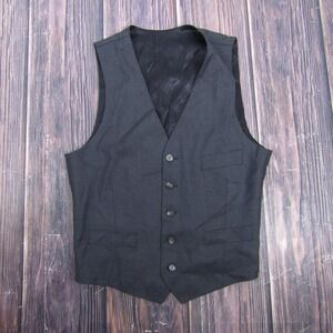 Indochino Vest Mens 40 Gray Quilted Wool Single-Breasted Button Lined Tailored